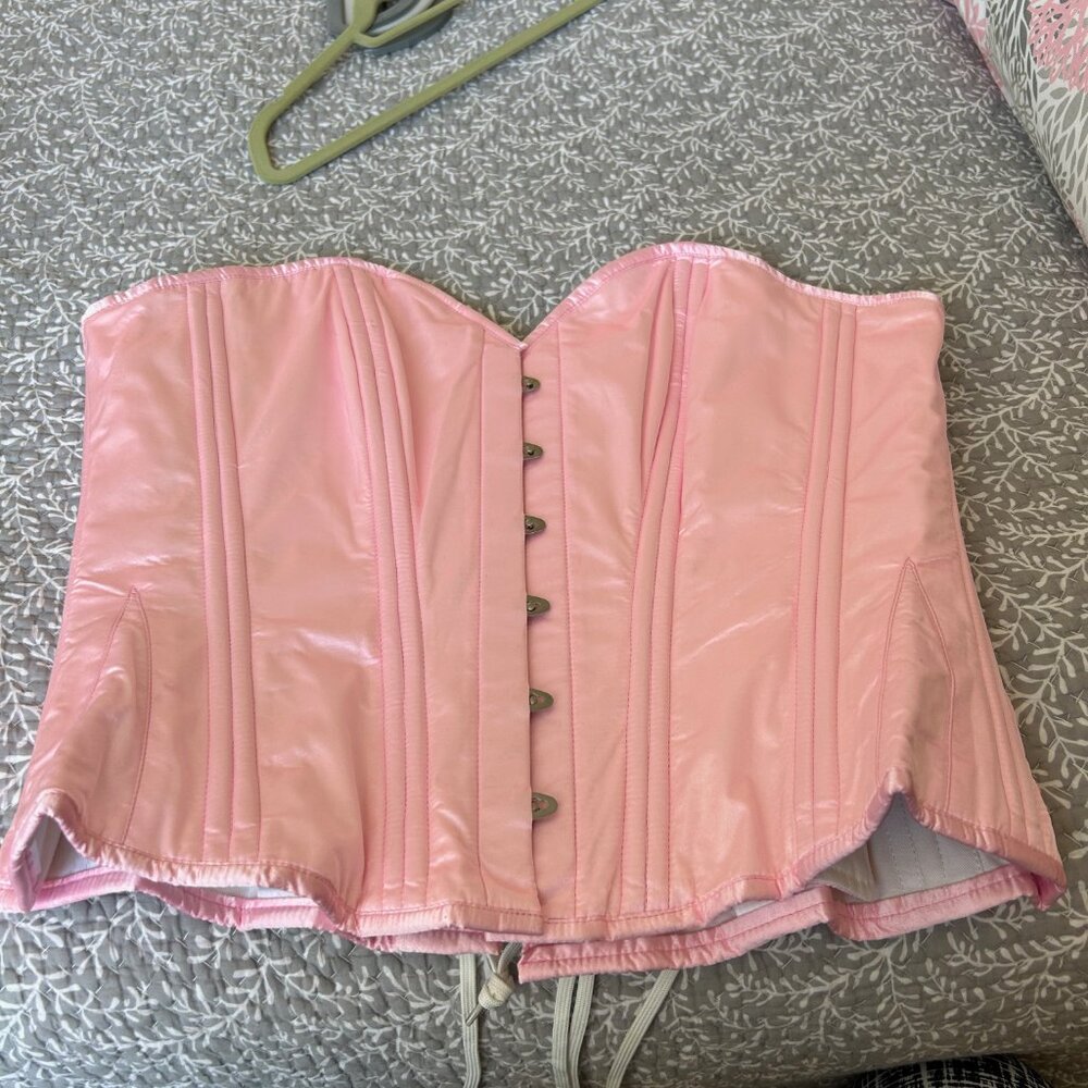 Pink Satin Corset Bustier